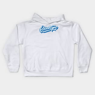 Brooklyn hand made original lettering in blue Kids Hoodie